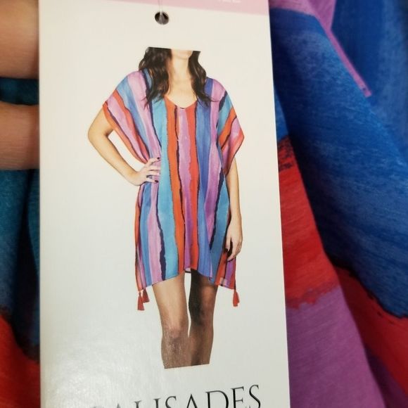 Cover Up Swim Kaftan Vertical Striped Coverup NEW - Picture 6 of 15